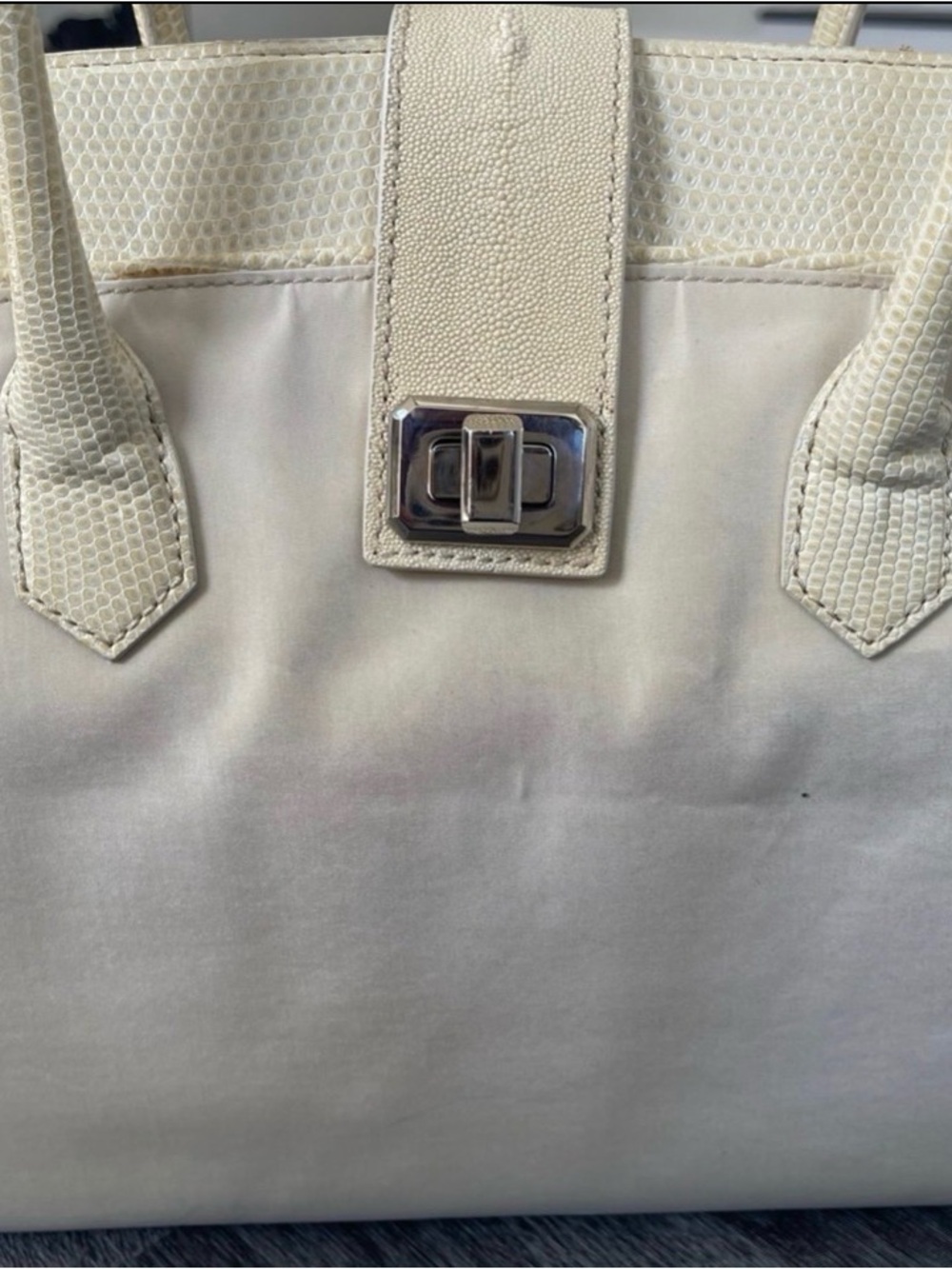 Dotti Cream Handbag with Turn-Lock Accent